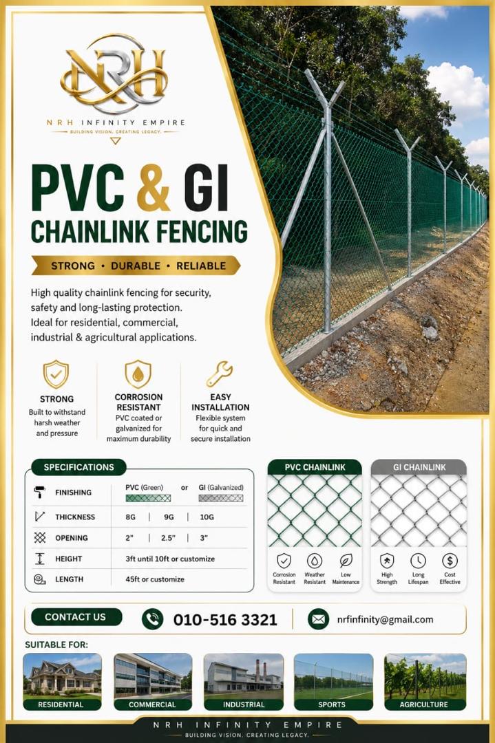 PVC and GI chainlink fencing brochure