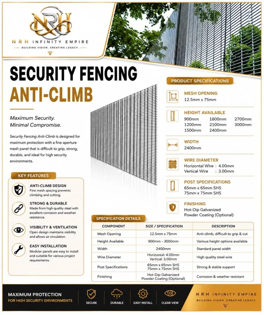 Anti-climb security fence brochure